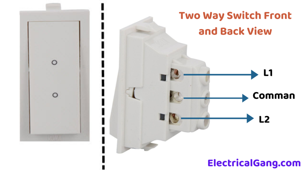 Two Way Switch Front and Back View